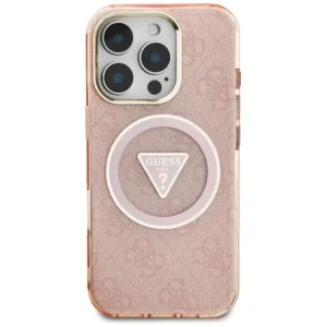Hurtownia GSM - Hádej IML Metal Glitter 4G Kruh Trojúhelník MagSafe Apple iPhone 16 Pro růžový - GUE4574 - {ean13} - Hurt
