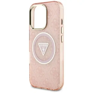 Hurtownia GSM - Hádej IML Metal Glitter 4G Kruh Trojúhelník MagSafe Apple iPhone 16 Pro růžový - GUE4574 - {ean13} - Hurt