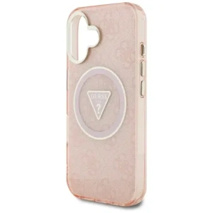 Wholesale Guess IML Metal Glitter 4G Circle Triangle MagSafe Apple iPhone 16 pink - GUE4575 - {ean13} - Hurt