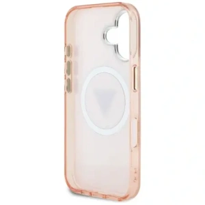 Wholesale Guess IML Metal Glitter 4G Circle Triangle MagSafe Apple iPhone 16 pink - GUE4575 - {ean13} - Hurt