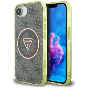 Wholesale Guess IML Metal Glitter 4G Circle Triangle MagSafe Apple iPhone 16e brown - GUE4576 - {ean13} - Hurt