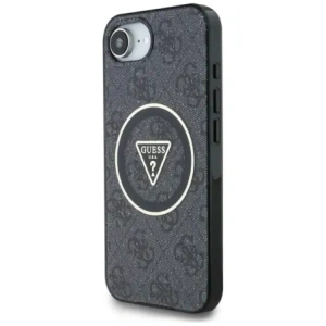 Hurtownia GSM - Guess IML Metal Glitter 4G Cerc Triunghi MagSafe Apple iPhone 16e negru - GUE4577 - {ean13} - Hurt