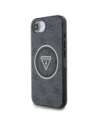 Hurtownia GSM - Guess IML Metal Glitter 4G Kruh Trojúhelník MagSafe Apple iPhone 16e černý - GUE4577 - {ean13} - Hurt