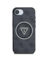 Hurtownia GSM - Guess IML Metal Glitter 4G Kruh Trojúhelník MagSafe Apple iPhone 16e černý - GUE4577 - {ean13} - Hurt