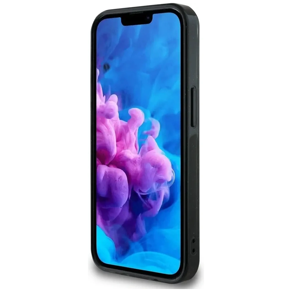 Hurtownia GSM - Guess IML Fém Csillogó 4G Kör Háromszög MagSafe Apple iPhone 16e fekete - GUE4577 - {ean13} - Hurt