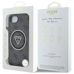Wholesale Guess IML Metal Glitter 4G Circle Triangle MagSafe Apple iPhone 16e black - GUE4577 - {ean13} - Hurt