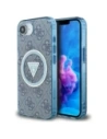 Guess IML Metal Glitter 4G Circle Triangle MagSafe Apple iPhone 16e blue