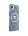 Hurtownia GSM - Guess IML Metal Glitter 4G Cerc Triunghi MagSafe Apple iPhone 16e albastru - GUE4578 - {ean13} - Hurt