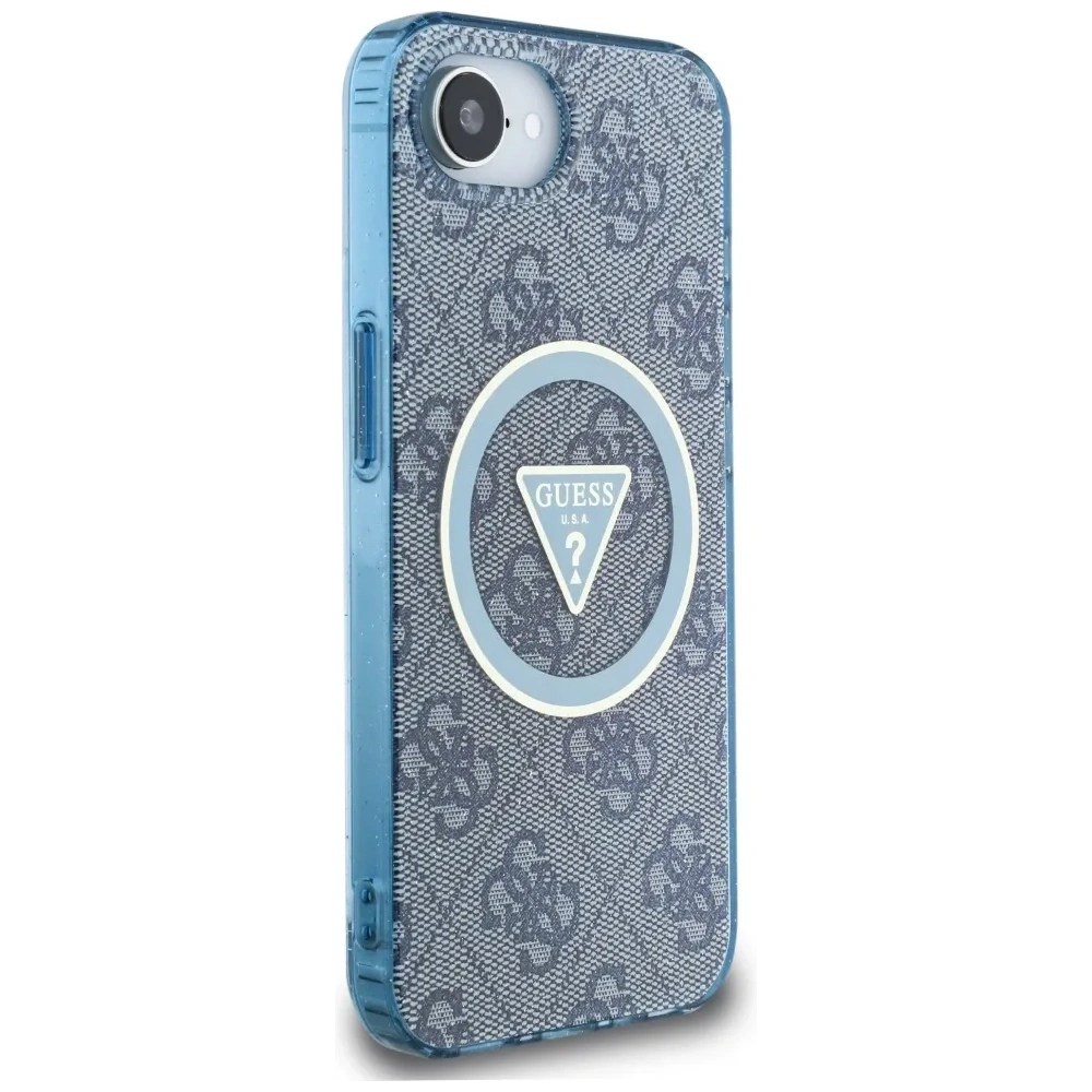 Hurtownia GSM - Hádej IML Metal Glitter 4G Kruh Trojúhelník MagSafe Apple iPhone 16e modrý - GUE4578 - {ean13} - Hurt