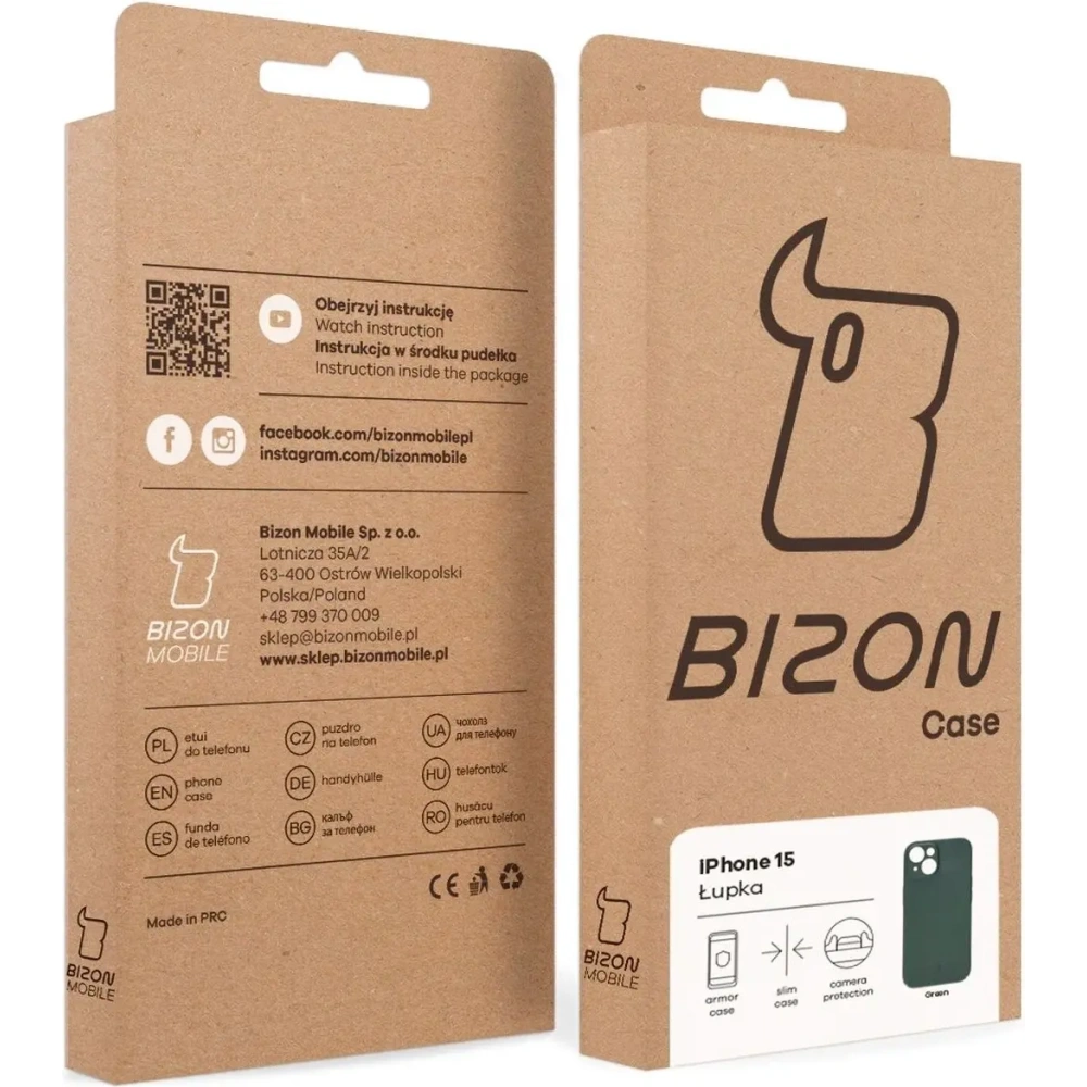 Hurtownia GSM - Bizon Case Lupka Apple iPhone 15 grün - BIZ9086 - {ean13} - Hurt