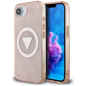 Wholesale Guess IML Metal Glitter 4G Circle Triangle MagSafe Apple iPhone 16e pink - GUE4579 - {ean13} - Hurt