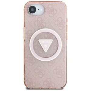 Wholesale Guess IML Metal Glitter 4G Circle Triangle MagSafe Apple iPhone 16e pink - GUE4579 - {ean13} - Hurt