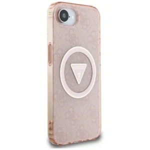 Hurtownia GSM - Guess IML Fém Csillám 4G Kör Háromszög MagSafe Apple iPhone 16e rózsaszín - GUE4579 - {ean13} - Hurt