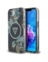 Guess IML Metal Glitter Flowers Triangle MagSafe Apple iPhone 16e black