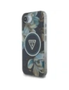 Wholesale Guess IML Metal Glitter Flowers Triangle MagSafe Apple iPhone 16e black - GUE4580 - {ean13} - Hurt
