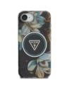 Wholesale Guess IML Metal Glitter Flowers Triangle MagSafe Apple iPhone 16e black - GUE4580 - {ean13} - Hurt