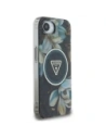 Wholesale Guess IML Metal Glitter Flowers Triangle MagSafe Apple iPhone 16e black - GUE4580 - {ean13} - Hurt