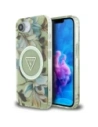 Wholesale Guess IML Metal Glitter Flowers Triangle MagSafe Apple iPhone 16e green - GUE4581 - {ean13} - Hurt