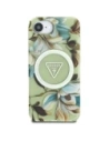 Wholesale Guess IML Metal Glitter Flowers Triangle MagSafe Apple iPhone 16e green - GUE4581 - {ean13} - Hurt