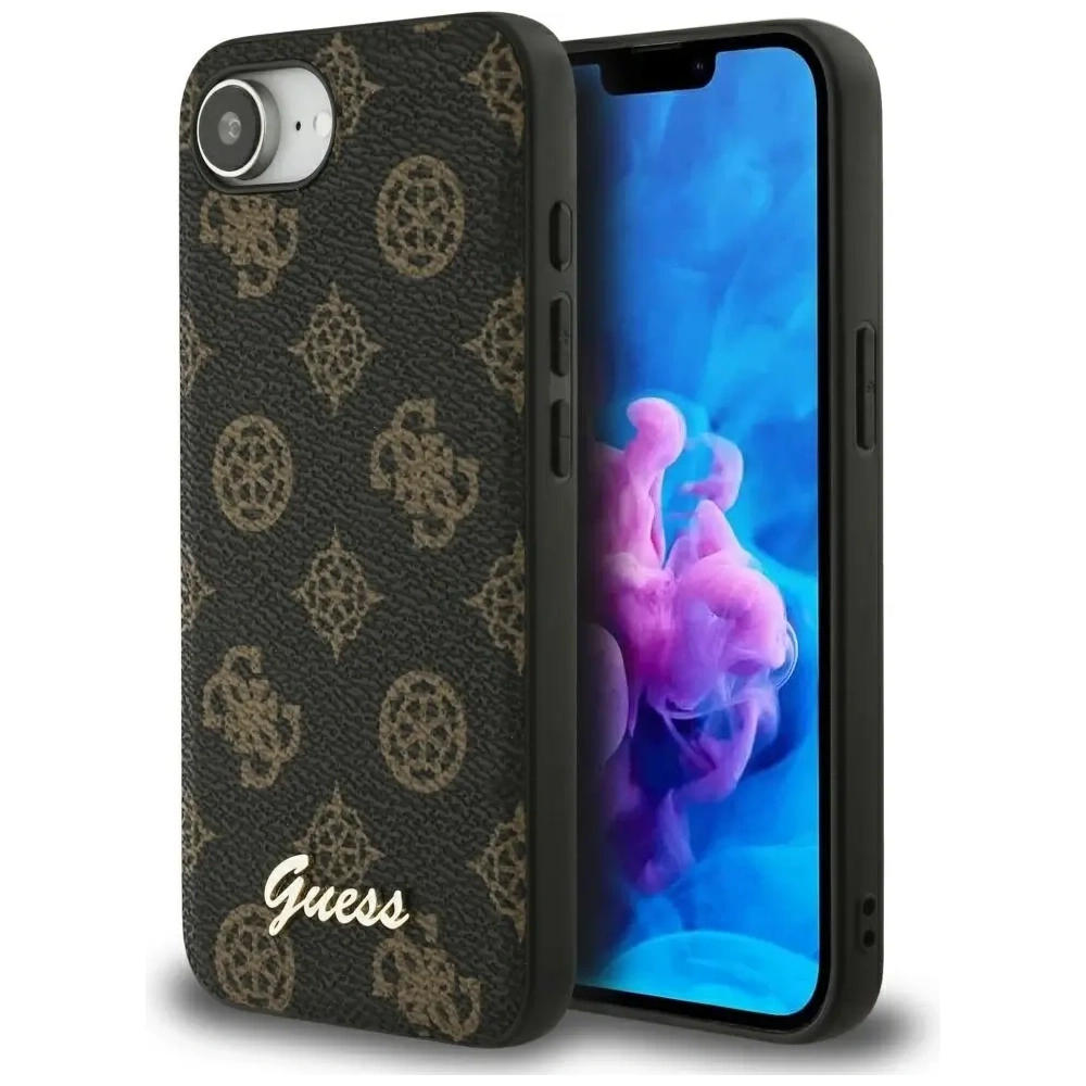 Wholesale Guess Peony Script Logo MagSafe Apple iPhone 16e black - GUE4583 - {ean13} - Hurt