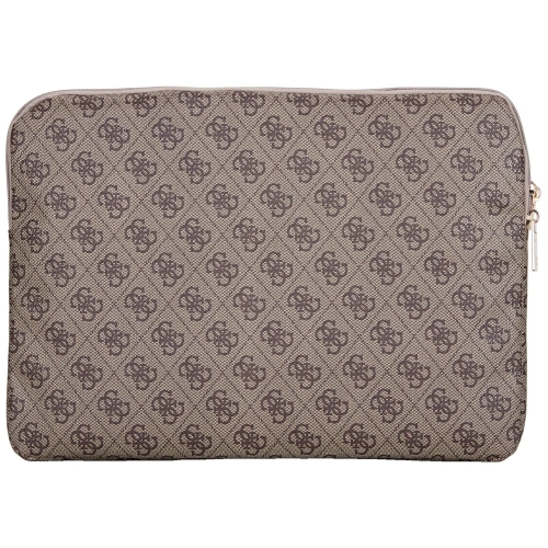 Torba Guess Sleeve 14" 4G Zipper Pocket Triangle Logo brązowy