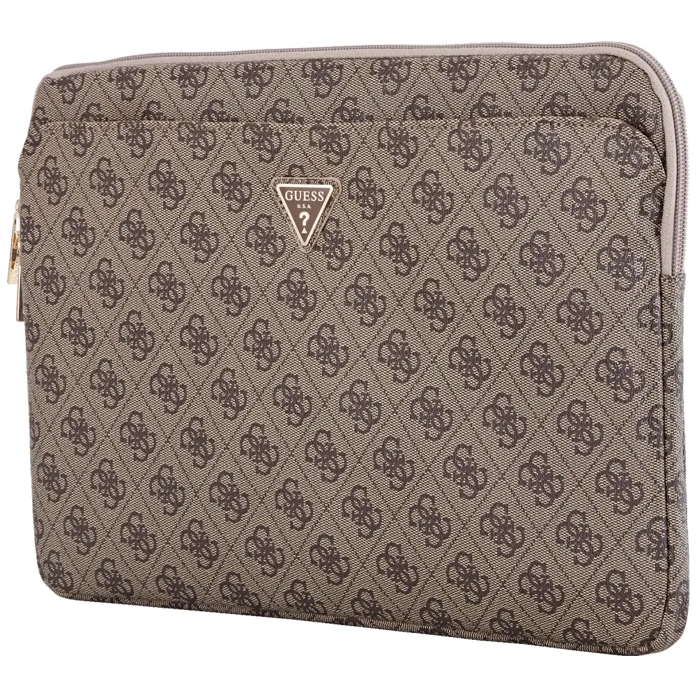 Wholesale Guess Sleeve 14" 4G Zipper Pocket Triangle Logo brown - GUE4584 - {ean13} - Hurt