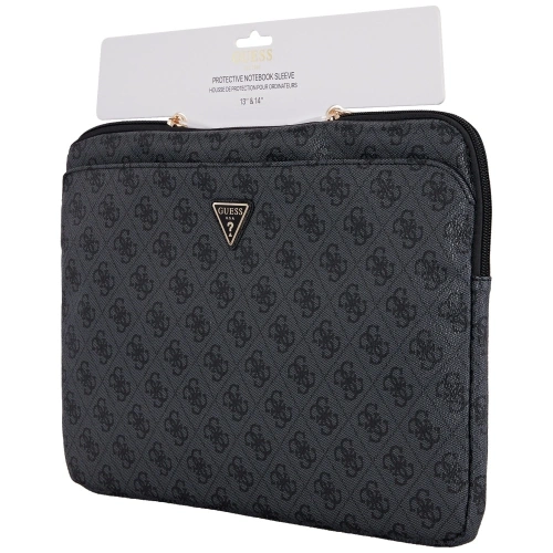 Torba Guess Sleeve 14" 4G Zipper Pocket Triangle Logo czarny