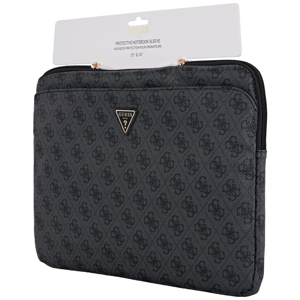 Wholesale Guess Sleeve 14" 4G Zipper Pocket Triangle Logo black - GUE4585 - {ean13} - Hurt
