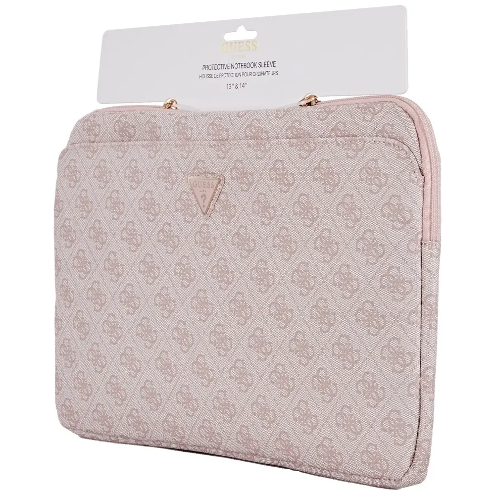 Wholesale Guess Sleeve 14" 4G Zipper Pocket Triangle Logo pink - GUE4586 - {ean13} - Hurt
