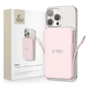 Hurtownia GSM - Tech-Protect PB31 LifeMag MagSafe Power Bank 10000mAh Růžový - THP4157 - {ean13} - Hurt