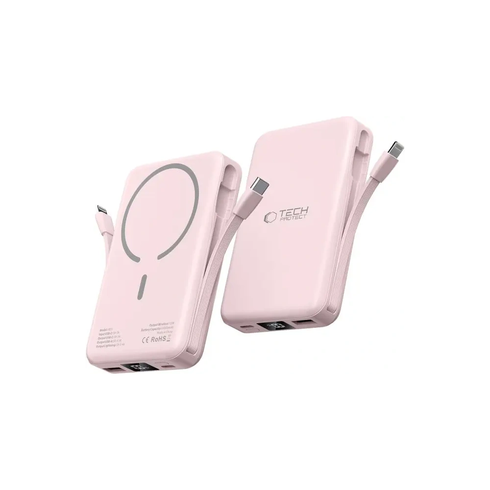 Hurtownia GSM - Tech-Protect PB31 LifeMag MagSafe Power Bank 10000mAh Růžový - THP4157 - {ean13} - Hurt