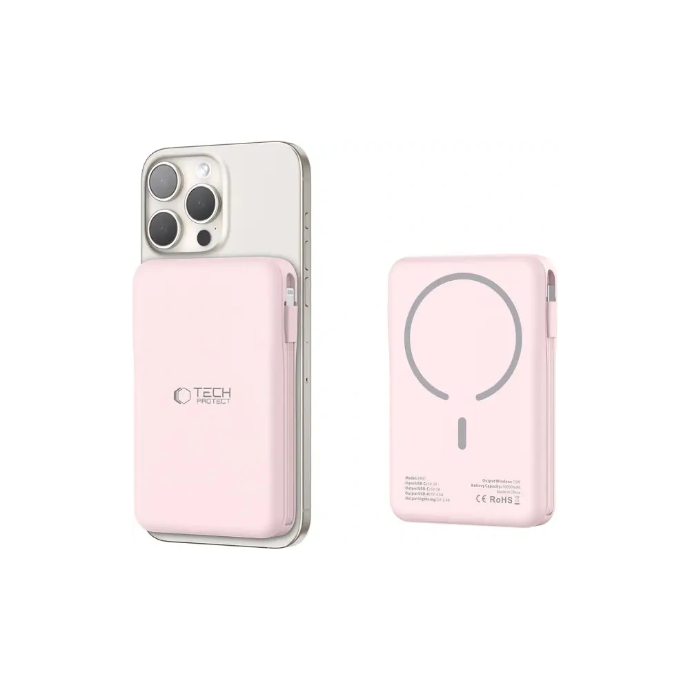 Hurtownia GSM - Tech-Protect PB31 LifeMag MagSafe Power Bank 10000mAh Růžový - THP4157 - {ean13} - Hurt