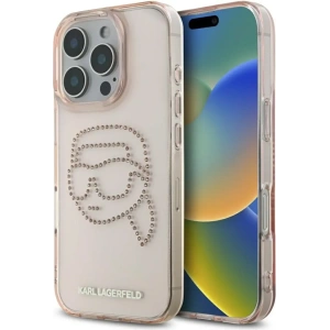 Wholesale [CR] Karl Lagerfeld IML Rhinestones Karl Head Case for Apple iPhone 16 Pro Max pink - OT-886 - {ean13} - Hurt