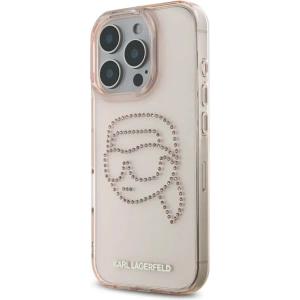 Wholesale [CR] Karl Lagerfeld IML Rhinestones Karl Head Case for Apple iPhone 16 Pro Max pink - OT-886 - {ean13} - Hurt