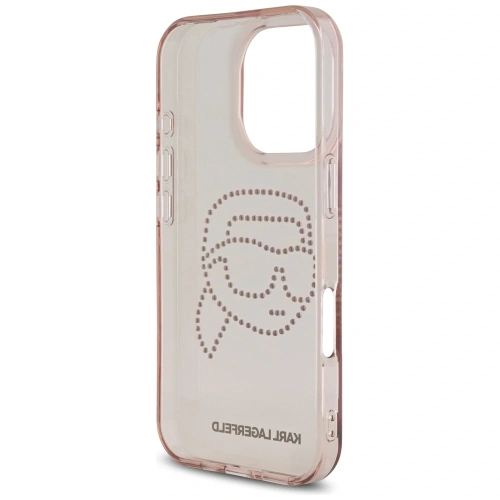 [CR] Etui Karl Lagerfeld IML Rhinestones Karl Head do Apple iPhone 16 Pro Max różowy