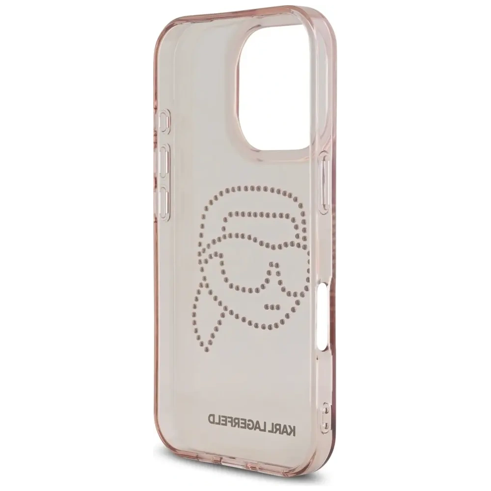 Wholesale [CR] Karl Lagerfeld IML Rhinestones Karl Head Case for Apple iPhone 16 Pro Max pink - OT-886 - {ean13} - Hurt