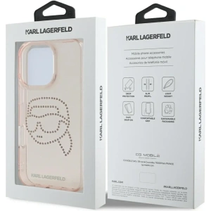 Wholesale [CR] Karl Lagerfeld IML Rhinestones Karl Head Case for Apple iPhone 16 Pro Max pink - OT-886 - {ean13} - Hurt