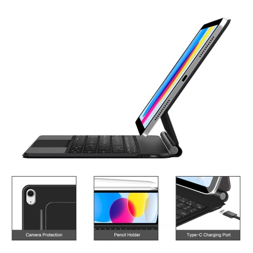 Etui Tech-Protect SmartCase Magnetic + Keyboard Apple iPad 10.9" 2022 / 11" 2025 Black