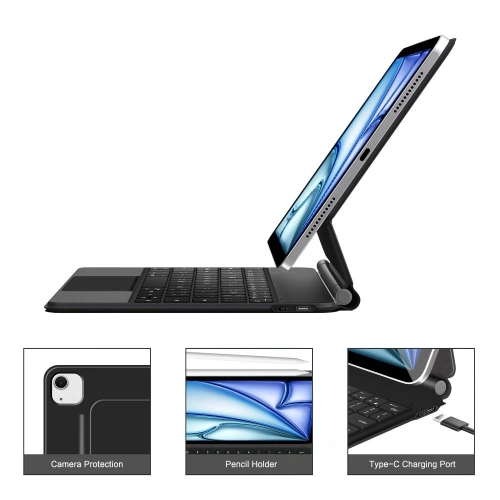Etui Tech-Protect SmartCase Magnetic + Keyboard Apple iPad Air 10.9" 2020/2022 / iPad Air 11" 2024/2025 Black