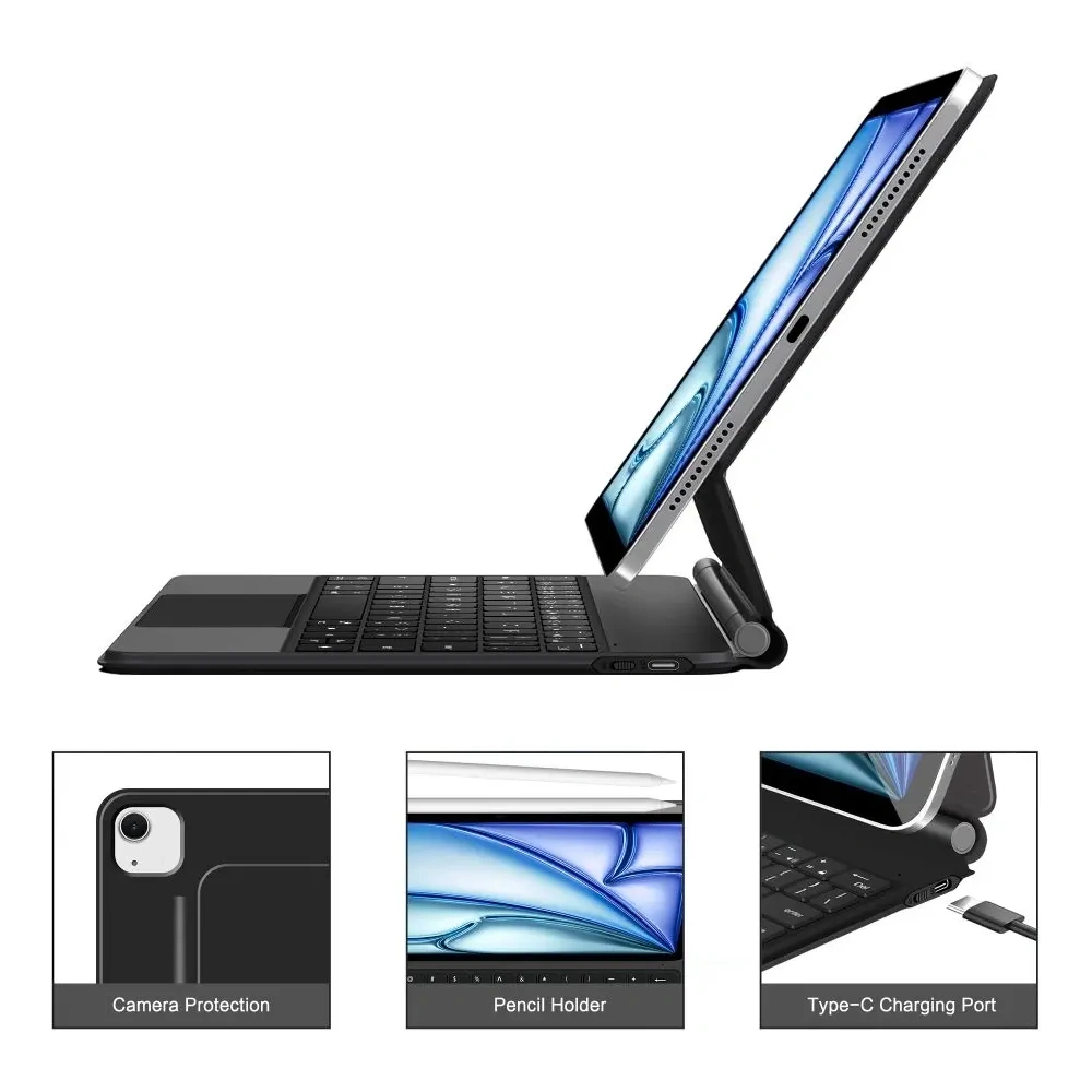 Wholesale Tech-Protect SmartCase Magnetic + Keyboard Apple iPad Air 10.9" 2020/2022 / iPad Air 11" 2024/2025 Black - THP4163 - {ean13} - Hurt