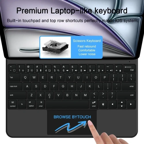 Etui Tech-Protect SmartCase Magnetic + Keyboard Apple iPad Pro 12.9” 4 / 5 / 6 / 2020-2022 / Air 13” 1 / 2 / 2024-2025 Black