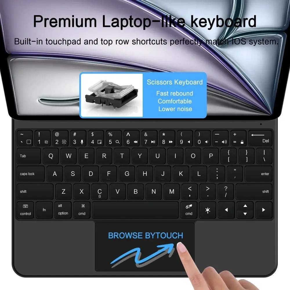 Wholesale Tech-Protect SmartCase Magnetic + Keyboard Apple iPad Pro 12.9” 4 / 5 / 6 / 2020-2022 / Air 13” 1 / 2 / 2024-2025 Black - THP4166 - {ean13} - Hurt