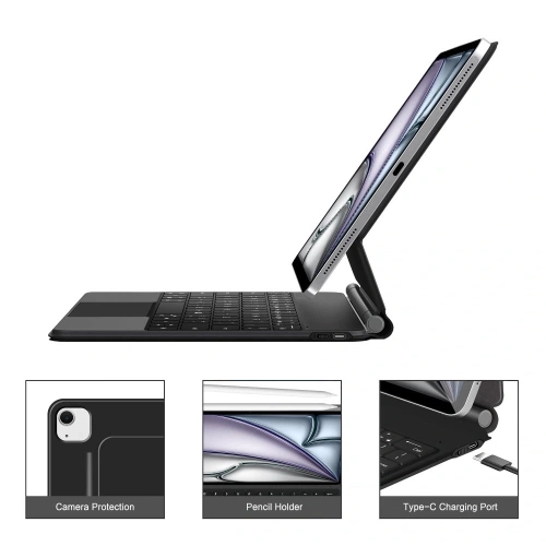 Etui Tech-Protect SmartCase Magnetic + Keyboard Apple iPad Pro 12.9” 4 / 5 / 6 / 2020-2022 / Air 13” 1 / 2 / 2024-2025 Black