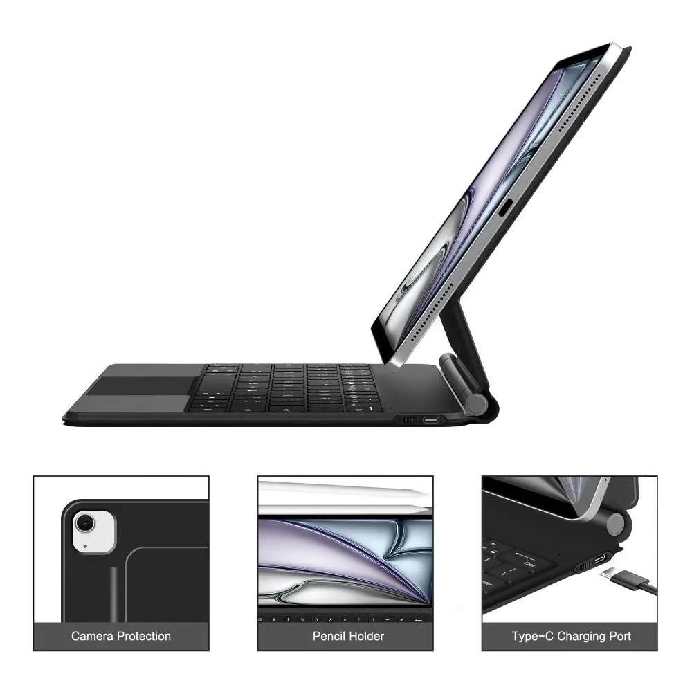 Wholesale Tech-Protect SmartCase Magnetic + Keyboard Apple iPad Pro 12.9” 4 / 5 / 6 / 2020-2022 / Air 13” 1 / 2 / 2024-2025 Black - THP4166 - {ean13} - Hurt