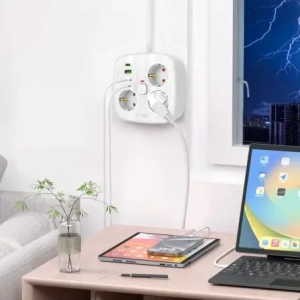 Wholesale Tech-Protect PCS3X4 Power Strip 2xUSB-A, 2xUSB-C, 3xSocket AC 200cm White - THP4168 - {ean13} - Hurt