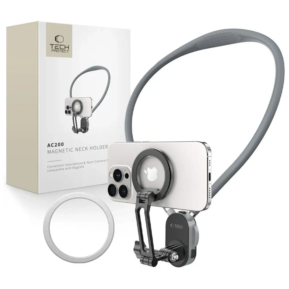 Hurtownia GSM - Tech-Protect AC200 Magnetischer MagSafe & GoPro & DJI Halshalter Crayon Grau - THP4169 - {ean13} - Hurt