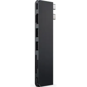 Wholesale Satechi Pro Hub Slim with dual USB-C for Apple MacBook (2xUSB-A, USB-C 4, HDMI, SD/microSD, USB-C) (midnight) - STH191 - {ean13} - Hurt