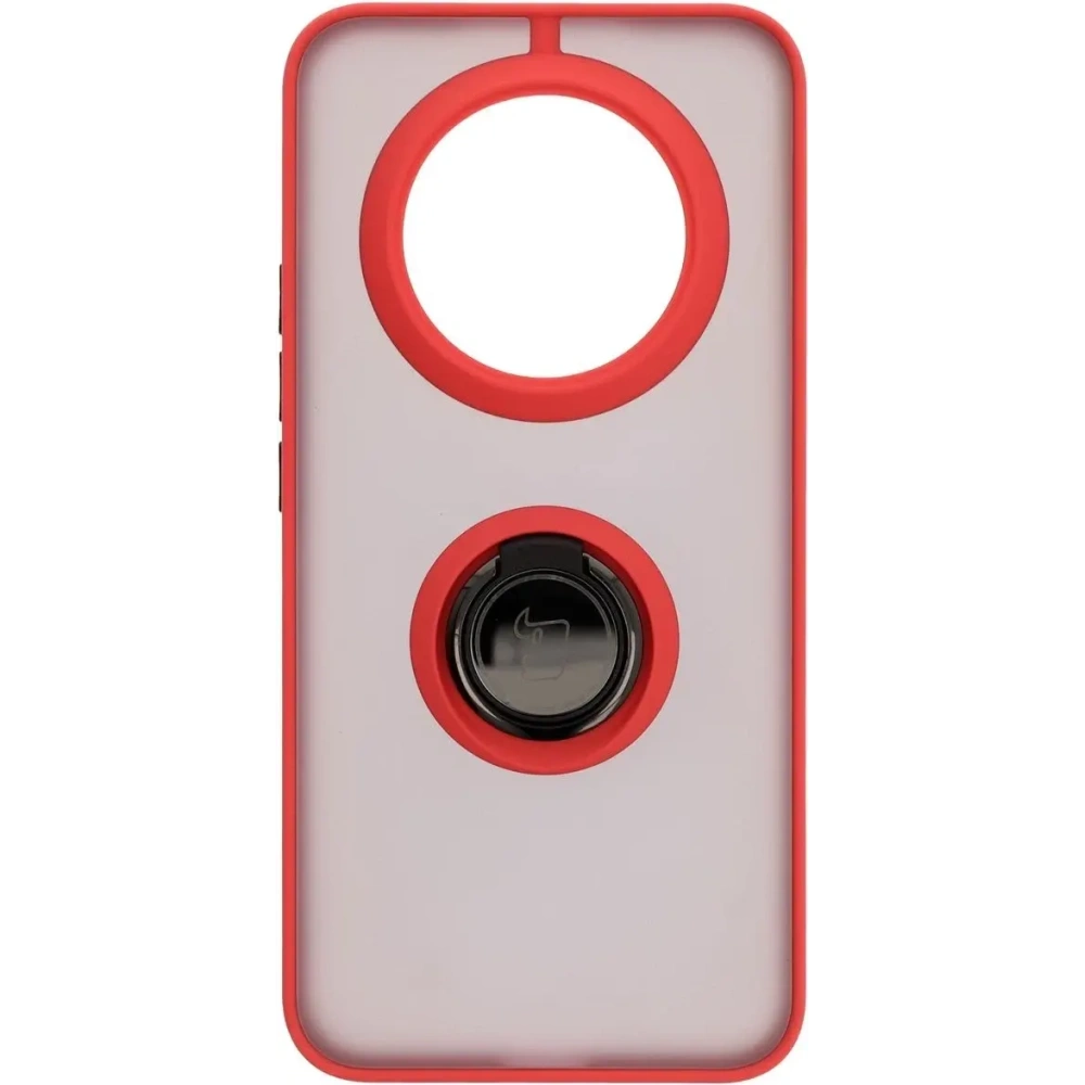 Wholesale Bizon Case Hybrid Ring Realme 14 Pro+ Plus 5G smoky with a red frame - BIZ9097 - {ean13} - Hurt