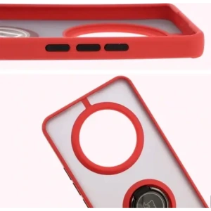 Wholesale Bizon Case Hybrid Ring Realme 14 Pro+ Plus 5G smoky with a red frame - BIZ9097 - {ean13} - Hurt