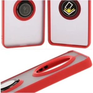 Wholesale Bizon Case Hybrid Ring Realme 14 Pro+ Plus 5G smoky with a red frame - BIZ9097 - {ean13} - Hurt